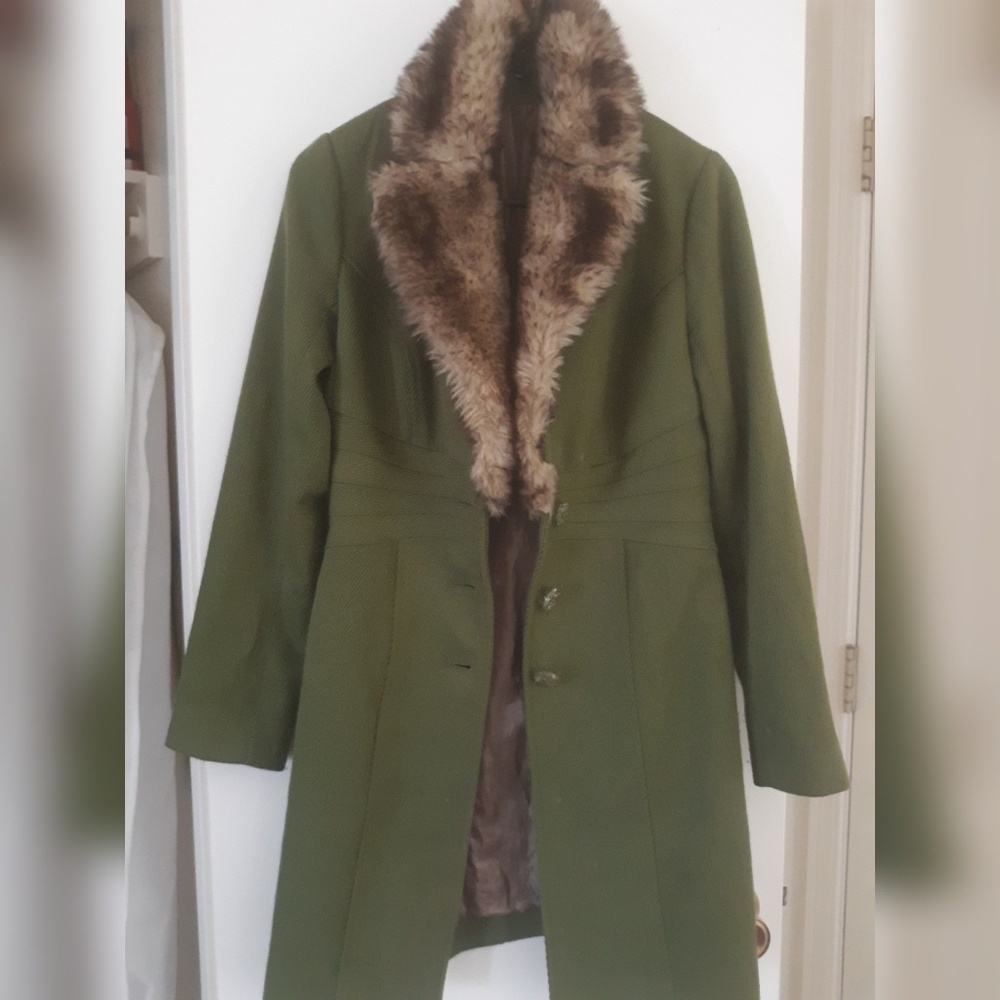 Faux fur lined coat